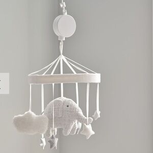 Pottery Barn Neutral Elephant Baby Mobile - White Nursery Mobile